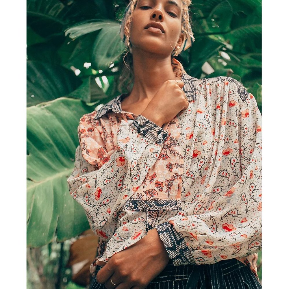 FREE PEOPLE DANI BUTTON DOWN TOP - Picture 3 of 10